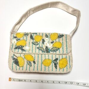Lemon Beaded Handbag